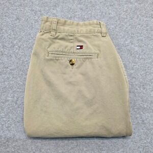 Tommy Hilfiger Pants Mens 32X30 Beige Khaki Chino Trouser Office Flat Front Work